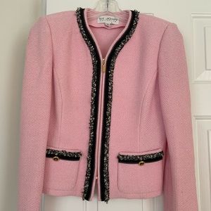 St. John Collection Baby Pink Jacket with Fringe